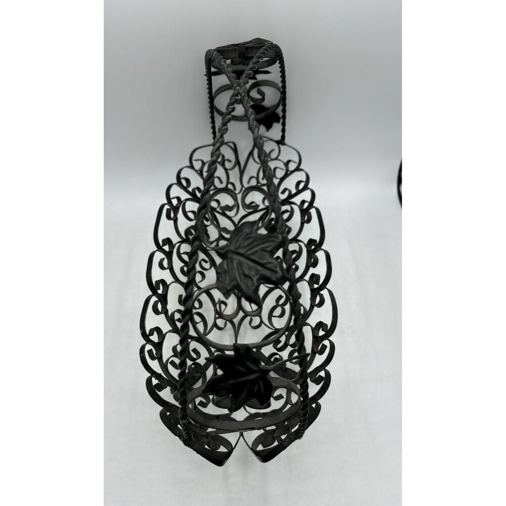 Vintage Wire Fruit Basket Black Made In Spain w/ Handle Home Decor - Picture 9 of 16